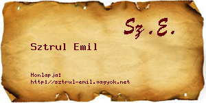 Sztrul Emil névjegykártya